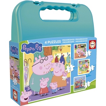 Educa Детски пъзел в куфарче 4 в 1 Educa - Peppa Pig (EDU20328)