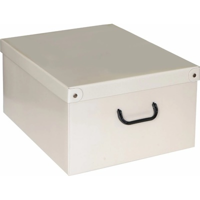 Lavatelli úložný box s víkem M, béžový, pevný karton, 42x32x17,5 cm