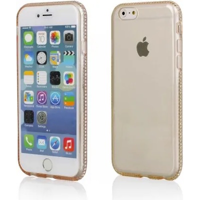 IPhone Луксозен силиконов калъф Crystals за IPhone 6/6S 4, 7", Златен прозрачен (SCCrystalsIPhone6/6SGold)