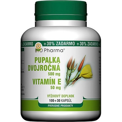 Bio-Pharma Pupalka dv.500 mg Vit.E 50 mg 130 kapsúl