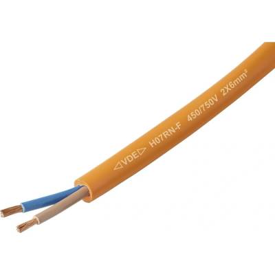 Tru Components TC-13536996 gumový kábel H07RN-F 2 x 6 mm² oranžová 1m