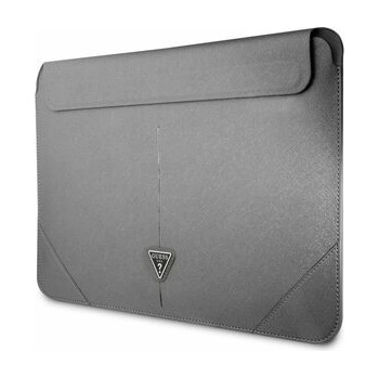 Guess Saffiano Triangle Metal Logo 3666339039882 stříbrná