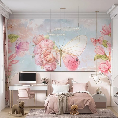 Art gift Фототапет пеперудени цветя