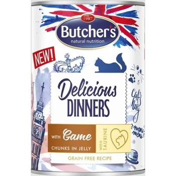 Butcher's Delicious Dinners Game cat - парчета в желе с еленско месо, 400гр - 501325