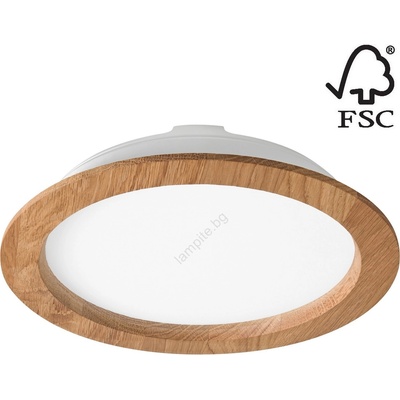 LAMKUR Led Лампа за окачен таван woody spot led/23, 5w/230v 4000k дъб ø 23, 5 см (la51826)