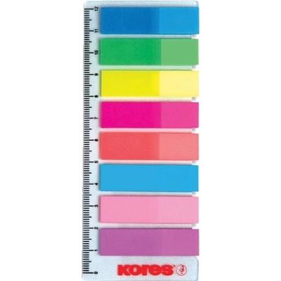 Kores Samolepicí záložky Kores Index Strips - 8 x 15 lístků / průhledné 67888