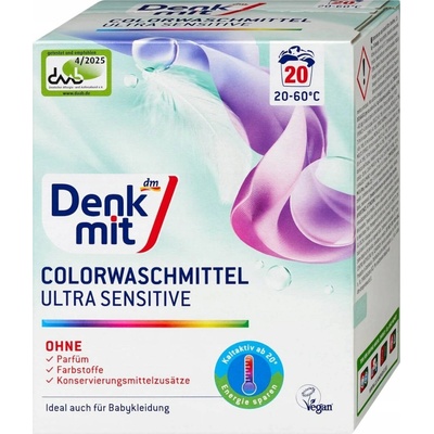 Denkmit prací prášek Ultra Sensitive na bílé prádlo šetrný k alergikům 20 PD