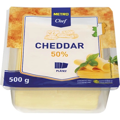 Metro Chef Cheddar 50 % plátky 500 g