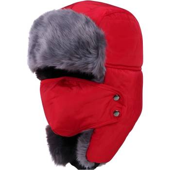 HARAHU Зимна кожушинова шапка - Червена kp11055 (11055)