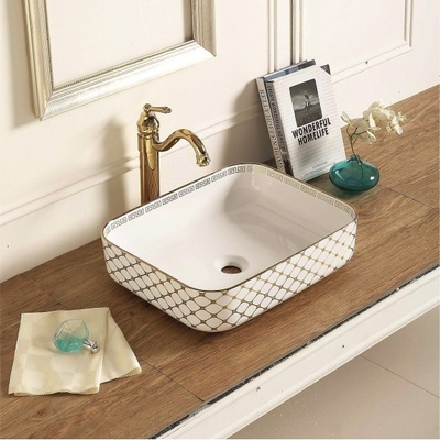 Inter Ceramic Порцеланов умивалник за плот icb 874 golden