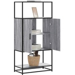 vidaXL Висока дъска Grey Sonoma 68x35x139 cm Обработено дърво и метал (849042)