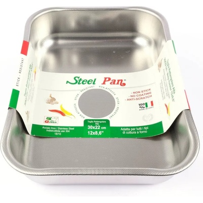 SteelPan 30 х 22 см. дълбока правоъгълна незалепваща инокс тава Steel Pan (011807)