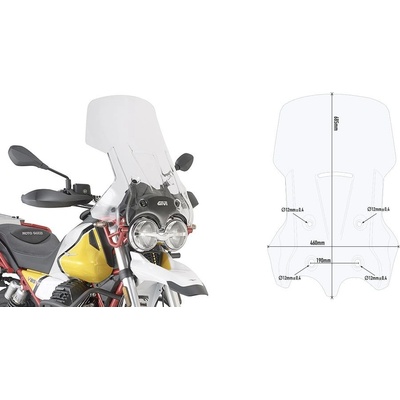 D8203St plexi čiré Moto Guzzi V85 TT (19-23), vxš685x460, o 345 mm vyšší
