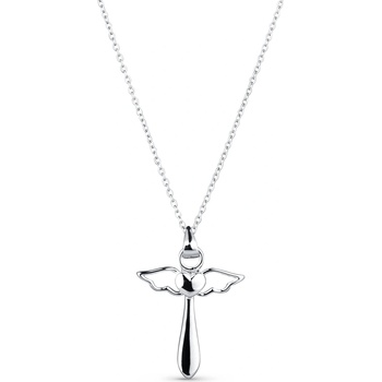 Olivie Strieborný anjelský kríž so srdíčkom 4217