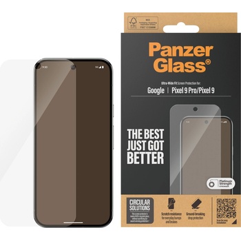 Panzer Стъклен протектор PanzerGlass за Google Pixel 9 Pro, Pixel 9, UWF, Antibacterial, Черен