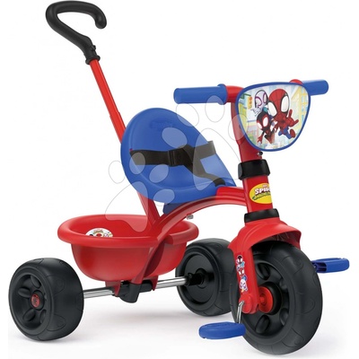 Smoby Spidey Be Fun Tricycle s vodiacou tyčou a voľnobehom