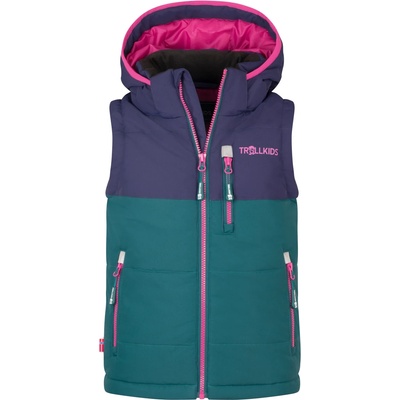 TROLLKIDS Детски синтетичен елек Trollkids Kid's Narvik Vest XT Synthetic vest - Midnight Petrol / Deep Violet / Dark Pink - размер 116 (EU) (703-3028-1915)