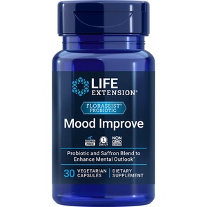 Life Extension Пробиотик „Добро настроение Florassist® (3 млрд. активни пробиотици + шафран), 30 капсули (02250 LE)