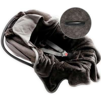 BABYMATEX Deka s kapucňou Koala mušelínová Čierna