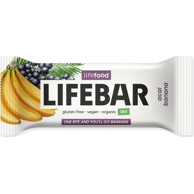 LIFEFOOD Tyčinka Lifebar banánová s acai RAW BIO 40 g