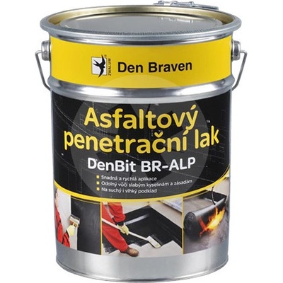 DEN BRAVEN Asfaltový penetrační lak 4,5kg DenBit BR penetral ALP plech