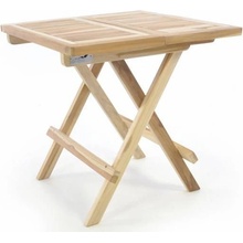 Divero D47271 Skladací záhradný stolík DIVERO - teakové drevo neošetrené - 50 cm