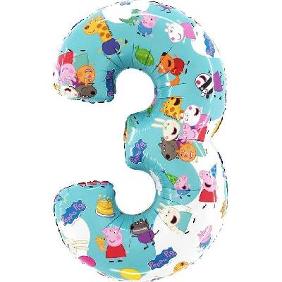 Gemar Balónek fóliový narozeninové číslo 3 Peppa Pig 66 cm
