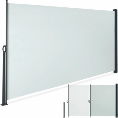 tectake 406588 výsuvná boční markýza s navíjecím mechanismem, neprůhledná - 300 x 160 cm,šedá