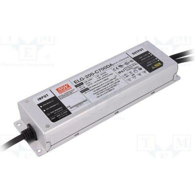 MEAN WELL ELG-200-C700DA Napájecí zdroj: spínaný; LED; DALI; 200W; 142÷286VDC; 700mA; IP67