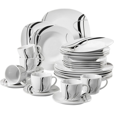 VEWEET FIONA jedálenská sada z porcelánu 30 dielna