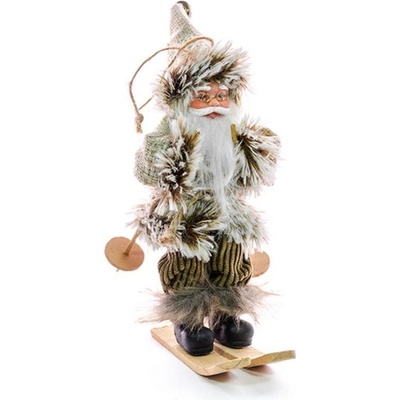 MagicHome Dekorácia Vianoce Santa na lyžiach závesný 18 cm