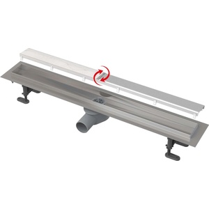 Alcadrain - Линеен сифон, Double Fit and Go 85 cm, включително решетка, неръждаема стомана APZ13-DOUBLE9-850 (APZ13-DOUBLE9-850)