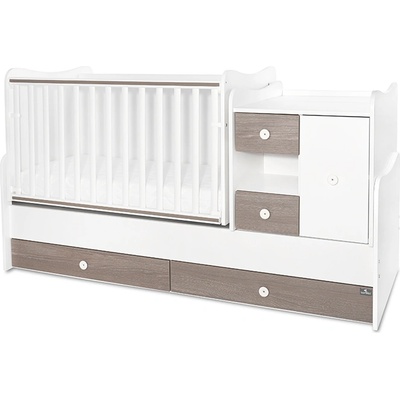 Трансформиращо се легло Lorelli - Mini Max, 190 x 72 cm, Бяло/Кафе (10150500042A)