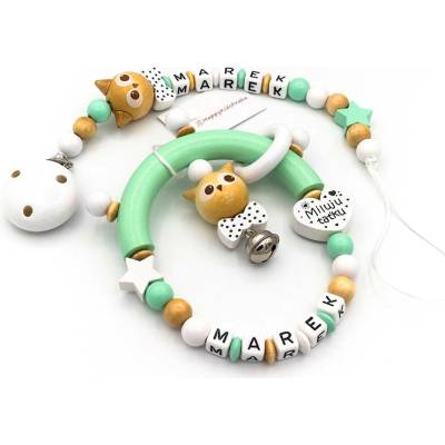 HappyKidsPraha Set Klip na dudlík a Chrastítko PEARL