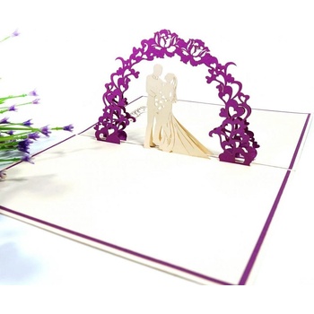 Image 1 of Kiriori Поздравителна картичка Pop-up "Сватбена в лилаво