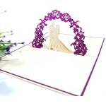 Kiriori Поздравителна картичка Pop-up "Сватбена в лилаво