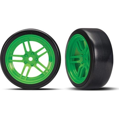 Traxxas kolo 1.9" disk split-spoke zelený pneu Drift 2 přední