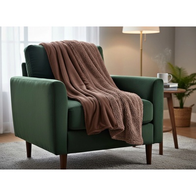 Mybesthome Přehoz na křeslo - sedačku LUXURY hnědá 70x160 cm – Zboží Dáma