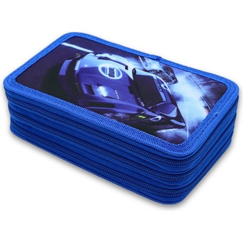 Несесер с 3 ципа, син