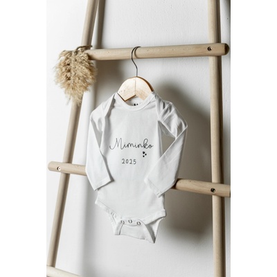 Černá na bílé bodyčko Miminko dlouhý rukáv – Zboží Dáma