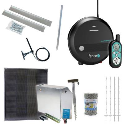 Fencee Expert sada solární ohradník - Kompletní bezpeč. schránka + 3J chytrý zdroj, panel 40 W, lanko 3 mm