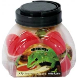 Savannah Vita Jelly Red Fruit lizzard - Хранителна добавка за гущери и други влечуги с червени плодове, 10 пакетчета в буркан