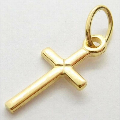 Klenoty Budín Dámský zlatý přívěsek křížek ze žlutého zlata 585 03387