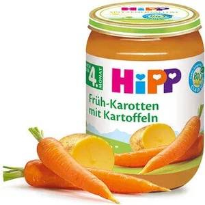 Hipp пюре БИО Ранни моркови с картофи - 190 г