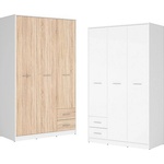 BRW Гардероб 118, 5 Nepo Plus - бял (S435-SZF3D2S-BI)