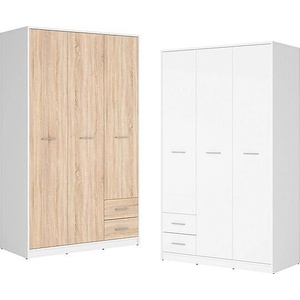 BRW Гардероб 118, 5 Nepo Plus - бял (S435-SZF3D2S-BI)