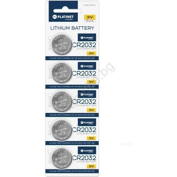Platinet 5 бр. кръгли литиеви батерии cr2032 blister 3v (pl0169)