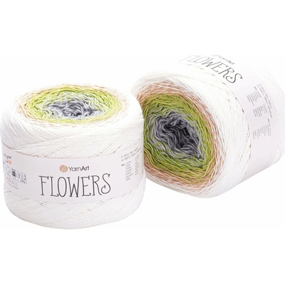 Yarn Art Flowers 274 White Green Pletacia priadza