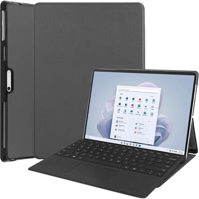 Pouzdro PROTEMIO 55364 LEATHER Zaklápací obal pre Microsoft Surface Pro 9 šedý