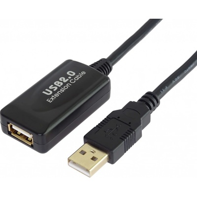 PremiumCord USB 2.0 repeater a prodlužovací kabel A/M-A/F 5m